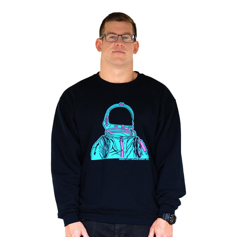 Astronaut Black Crew Neck Front Men's