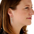 Carved Sterling Silver Barrel Earrings