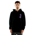 Black Hoodie front with Siren and Japanese Kanji over heart mens