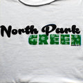 Close-up detail of front screenprint design