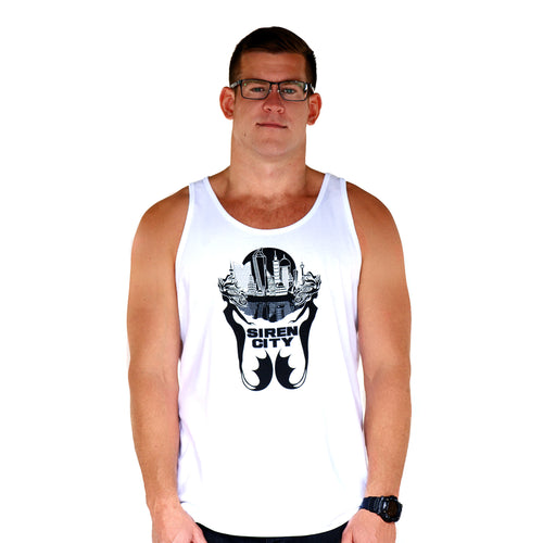 City Emblem White Tank Front Men's